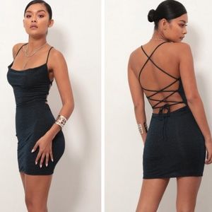 Sparkly Blue Bodycon Backless Dress